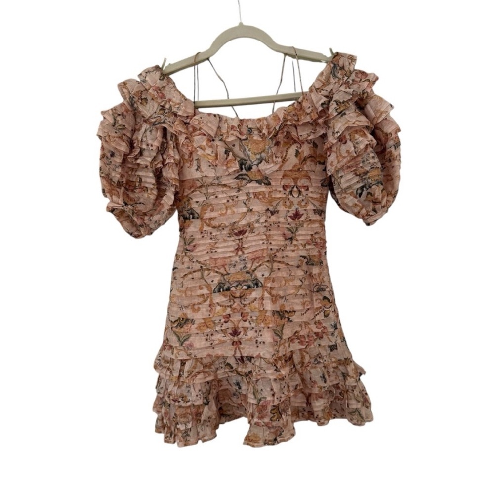 Zimmerman Painted Hearts Fold Ruffle Dress